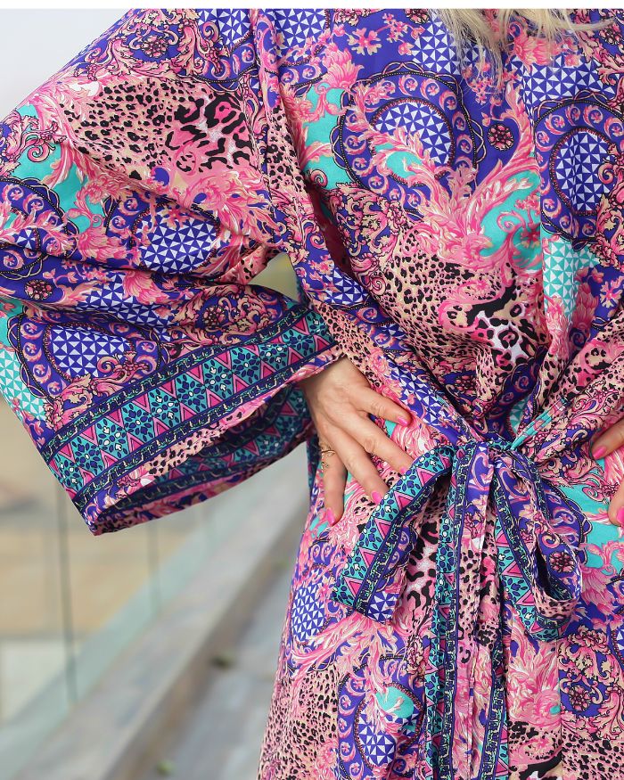 Silk Kimono - Purple/Pink