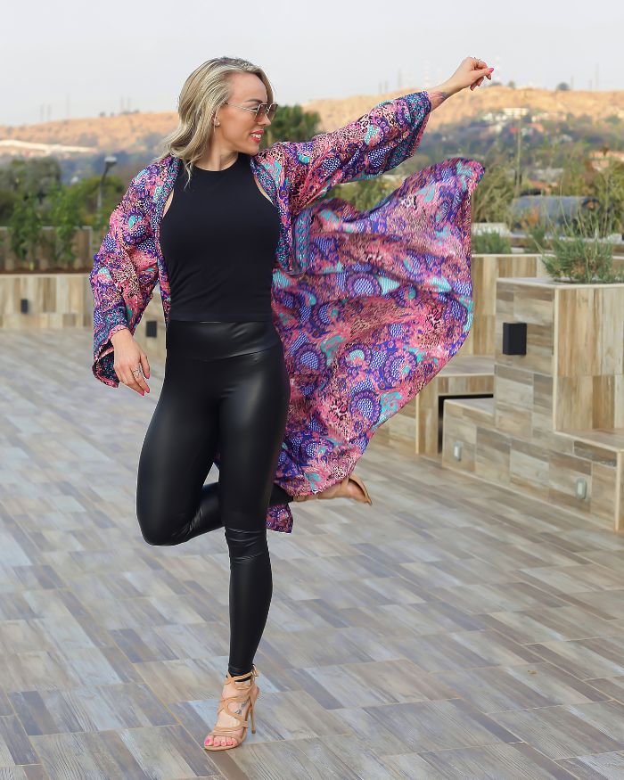Silk Kimono - Purple/Pink