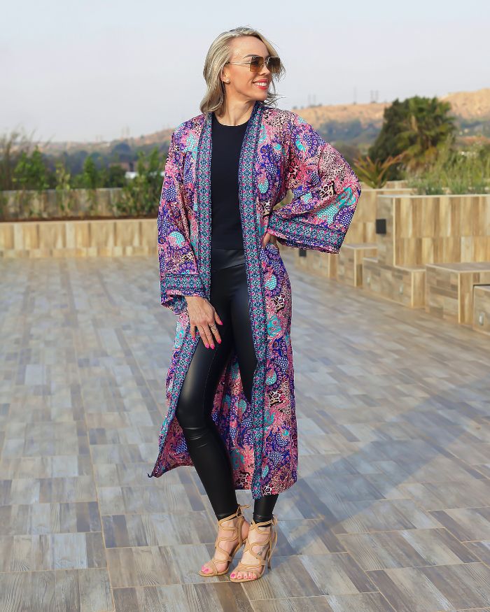 Silk Kimono - Purple/Pink