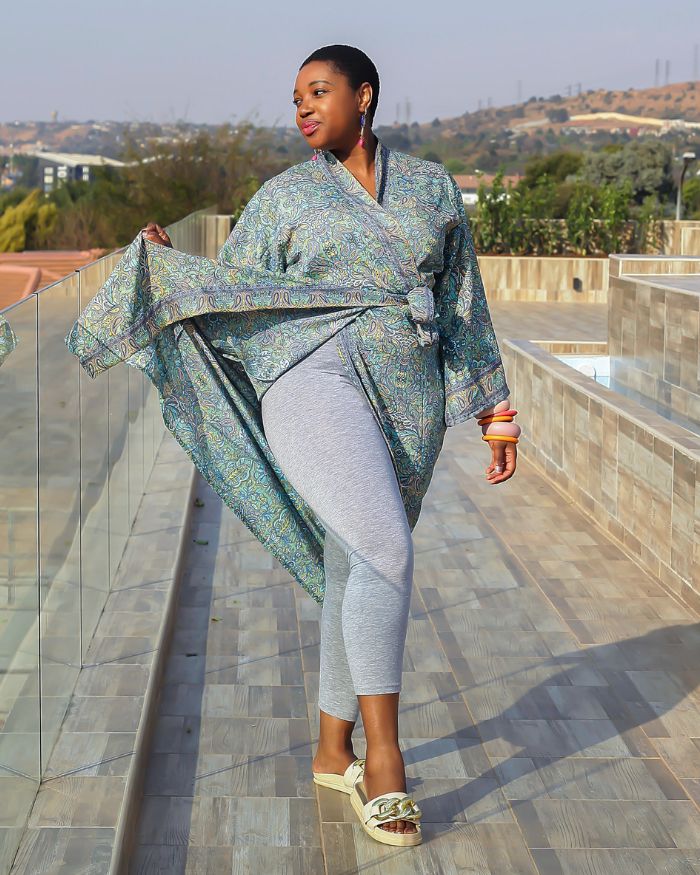 Silk Kimono - Green/turquoise