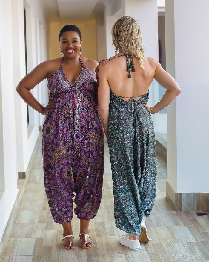 Silk String Jumpsuits - Purple Paisley