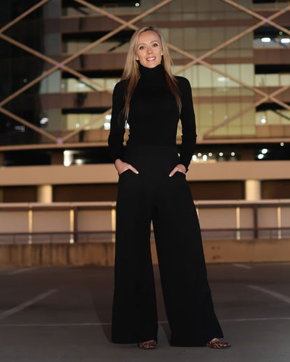 Wide Leg Pants - Black