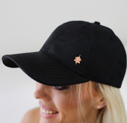 Black Pleather Cap